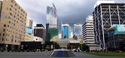 Downtown Auckland around Britomart train station