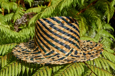 Shopping New Zealand style - a flax weaving hat