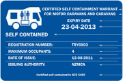 Freedom camping tips New Zealand - self contained card